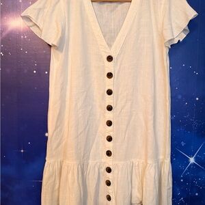 Princess Polly Cream Button-Down Dress